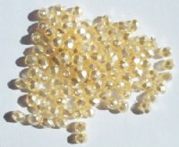 100 4mm Faceted Cream Pearl Firepolish Beads